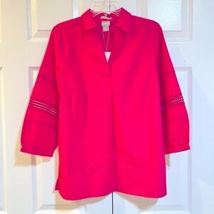 Chico's-Ladder Sleeve- 3/4 Sleeve Top
No Iron Summer Berry-Sz XS/4 (Chicos 0)
